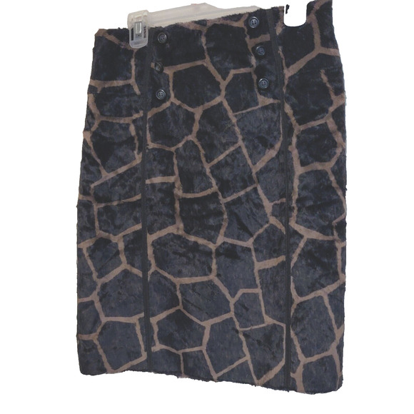 Etcetera Dresses & Skirts - Brown & Tan Skirt Size 10 ETCETERA Above Knee Animal Giraffe Print FURRY MINI